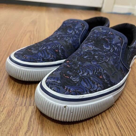 KENZO blue tiger canvas slip on sneaker shoes size 37 - Picture 2 of 7
